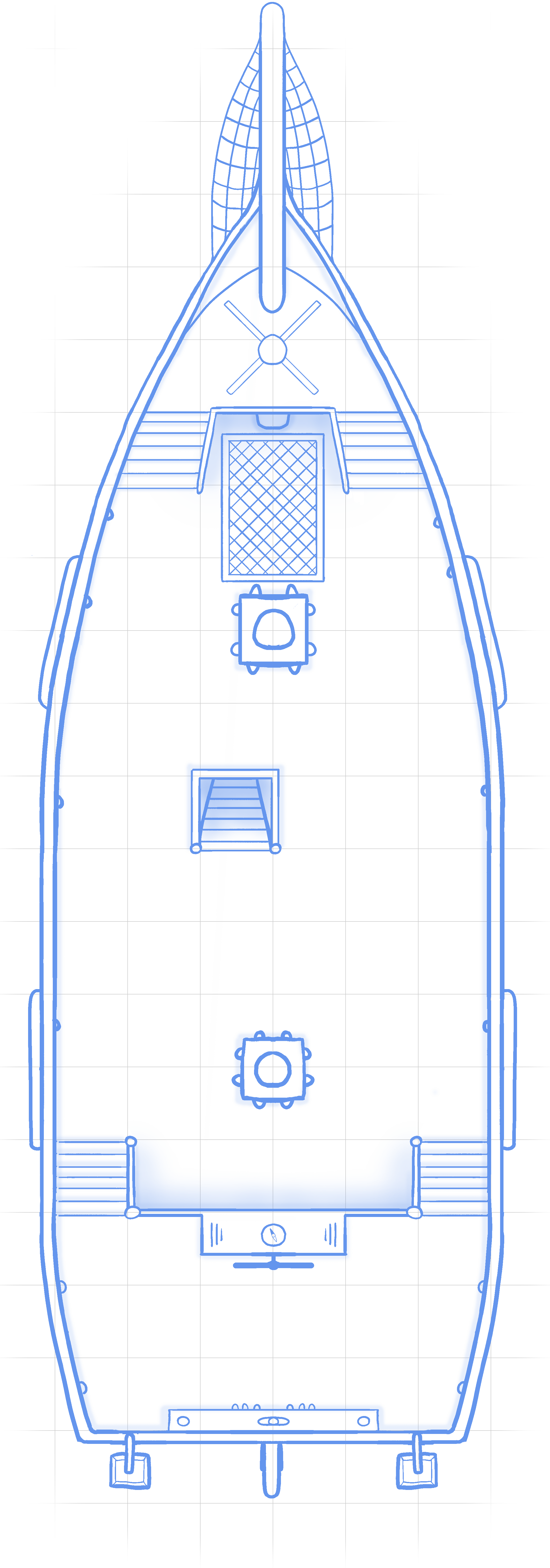 Layout of the Wavecrester's deck